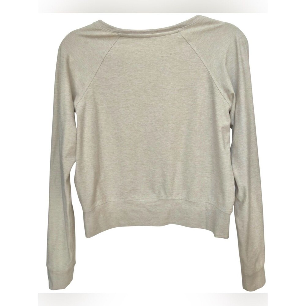 Outdoor Voices CloudKnit Shrunken Crew Oatmeal Long Sleeve Pullover Shirt. Small - Picture 3 of 7